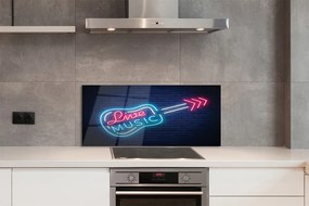 Panel szklany do Kuchni Muzyczny Blask Neonów