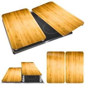 Płyty ochronne na kuchenkę ze szkła hartowanego zestaw 2 szt. 52x30 cm Wooden – Maximex
