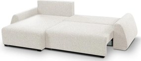 Narożnik ALMI Lewostronny z funkcją spania, wolnostojący tkanina EXCITE ME 01 Biały