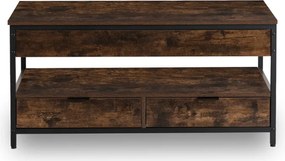 Ławostół Rozkładany LUCA 100 cm Dąb Rustykalny/Czarny Loft - Stół i Ława do Salonu