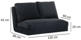 Sofa rozkładana Taida czarna