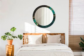 Lustro z nadrukiem okrągłe Marmurowa zieleń