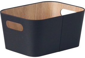 Kitchisimo Zestaw 2 koszy do przechowywania 31 × 23 × 16 cm, czarny, L