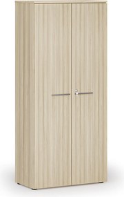 Szafa biurowa z drzwiami PRIMO WOOD, 800 x 420 x 1781 mm, dąb naturalny