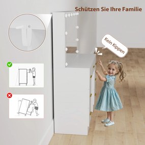 HOMCOM Toaletka z lustrem i 12 lampami LED, toaletka z 7 szufladami, 6 ukrytymi schowkami, płyta wiórowa, Biały