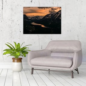 Obraz jeziora między górami (70x50 cm)