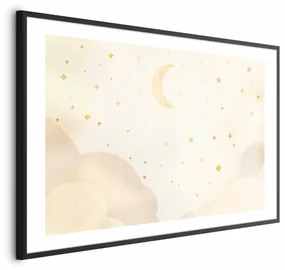 Plakat Rozgwieżdżona noc 90x60 cm z ramą czarną z marginesem ARTGEIST B