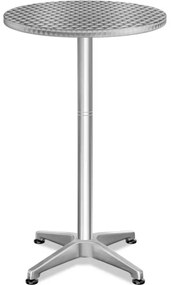 Casaria Regulowany aluminiowy stół barowy NERO Ø60 cm, srebrny