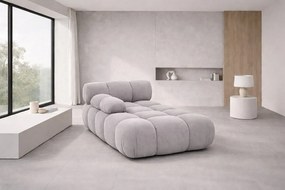 Szezlong modułowy, tkanina welur Salvador, Szary, Lewy, Selia