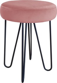 Taboret Venus tkanina Welur stelaż metalowy STOŁEK LOFT : Kolor Stelaża - Czarny , Kolor tkaniny - VELVET - MG58, Typ tkaniny - Velvet