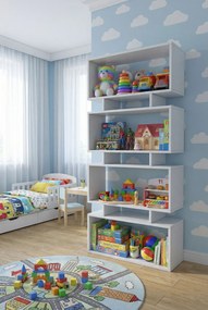 Biały ażurowy regał na zabawki Z0-B34