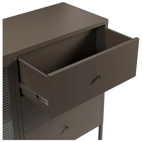 Szara metalowa witryna 140x90x40 cm Layna – Marckeric