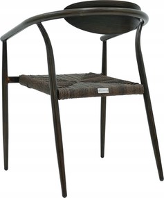 Krzesło Ogrodowe Ciemny brąz 56x61x75 cm Aluminium Plecione Brązowe Sznurki