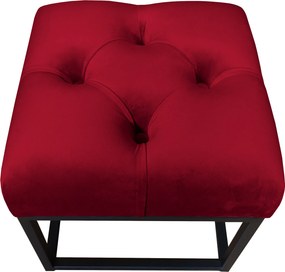 Pufa CHESTERFIELD tkanina Welur loft ławka podnóżek metal : Kolor Stelaża - Czarny , Kolor tkaniny - VELVET - MG31, Typ tkaniny - Velvet