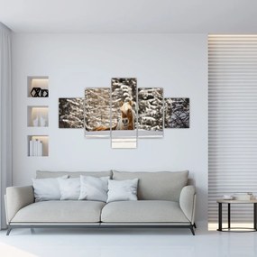 Obraz - Koń w zimowym krajobrazie (125x70 cm)