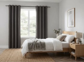 Zasłona zaciemniająca DUNES VELVET 140x250 cm, ciemnoszara Zawieszanie: Taśma z wiązaniami