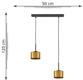 Złota podwójna lampa wisząca nad stół - EX434-Montanox