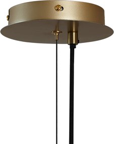 Lampa wisząca Art Deco złota z bursztynowym szkłem owalna 14-punktowa - Mochan