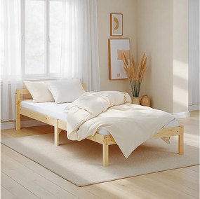 Łóżko pojedyncze 90x200 cm naturalne