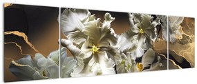 Obraz - Orchidea kwiaty na marmurowym tle (170x50 cm)