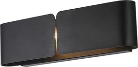 Kinkiet Hug z dyfuzorem wycinanym laserowo, wykonany z czarnego lakierowanego żelaza, 2 światła, 45 P.10 BL316-AP2-NR