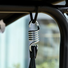 Stylowa Huśtawka Ogrodowa Outsunny z Daszkiem UV dla 2 Osób, Czarna