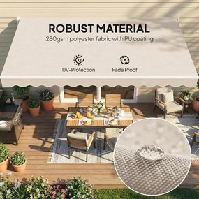 Outsunny Zamienny materiał markizy – osłona przeciwsłoneczna UPF 50+ do ramy 3,5 x 2,5 m, kremowobiała | Aosom PL