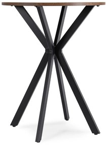 Stół Okrągły LAUREN 60 cm Dąb Rustykalny/Czarny Loft Nowoczesny
