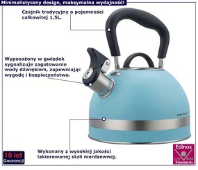 Niebieski Klasyczny Czajnik Z Gwizdkiem R0-M72