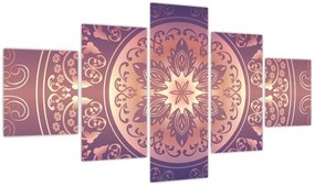 Obraz - Mandala na fioletowym gradiencie (125x70 cm)