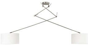 Inteligentna lampa wisząca stalowa z kloszem 35 cm biała w komplecie 2 WiFi A60 - Blitz Nowoczesny Oswietlenie wewnetrzne