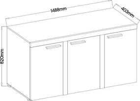 Komoda RITMO 149 cm do Salonu Sypialni Odcienie brązu
