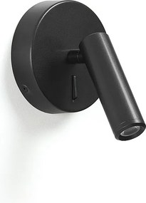 Lampa ?cienna MINIMAL nowoczesny i uniwersalny styl - ?r. 9,5 cm - 3W LED SMD - 200lm i 3K - w??czanie i wy??czanie - 300° i 90° stopni - stal i czer?