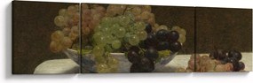 Obraz - Henri Fantin-Latour, Still Life with Grapes and a Carnation, reprodukcje (170x50 cm)