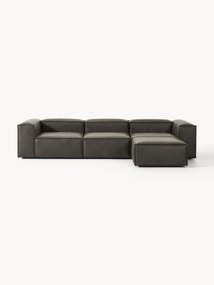 Sofa modułowa ze skóry z recyklingu z pufem Lennon (4-osobowa)