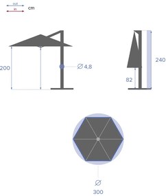 Parasol ogrodowy ze stelażem, MANOA, 300 cm