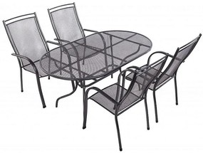 Metalowy zestaw ogrodowy PALMA II. 1 + 4 Stół owalny 190x105 cm