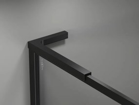 Mexen Kioto-XF L ścianka prysznicowa Walk-in z ramką 90 x 202 cm, transparent 10 mm, czarna - 800-090-174-70-00-XF
