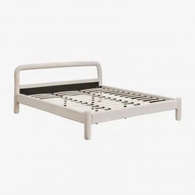 Łóżko Z Szenili Eneko Kremowo-beżowy Szenil & 180 X 200 Cm & Bez Materaca - Sklum