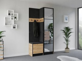 Garderoba EDEN 11 Dąb Craft Złoty + Czarny