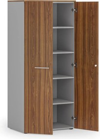 Szafa biurowa z drzwiami PRIMO GRAY, 800 x 500 x 1781 mm, szary/orzech