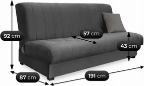 Sofa z Funkcją Spania SIGMA Rozkładana Wersalka Dwuosobowa Szara Nowoczesna do Salonu