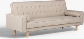 Sofa Rozkładana 3-osobowa Z Lnu Brion Pościel Kremowa - Sklum