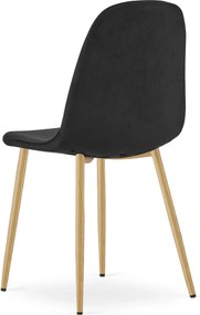 Czarne tapicerowane krzesło do stołu F6-R19