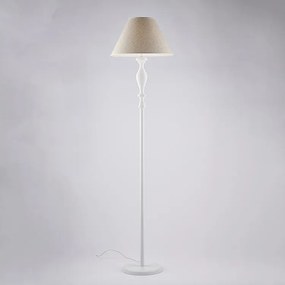 Lampa podłogowa Cascina z drewna i białego żelaza, 1 lampa i klosz śr. 45 .183 Ø45 BL265-PH-BCO