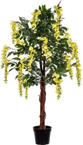PLANTASIA Sztuczne drzewo 120 cm Wisteria żółta