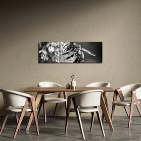 Obraz - Szczegół pszczoły (z zegarem) (90x30 cm)