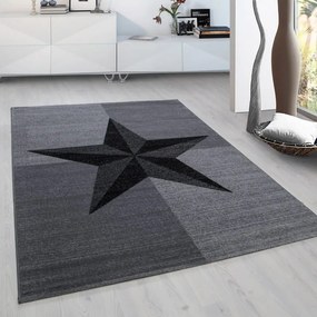 Dywan nowoczesny Plus Gwiazda szaro-czarny 200 cm x 290 cm