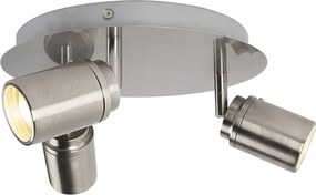 Nowoczesny reflektor łazienkowy stalowy 3-światłowy IP44 - Ducha