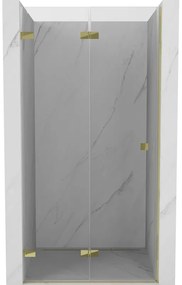 Mexen Lunar-F drzwi prysznicowe składane lewe 60 cm, transparent, złote - 836-060-000-50-00-L